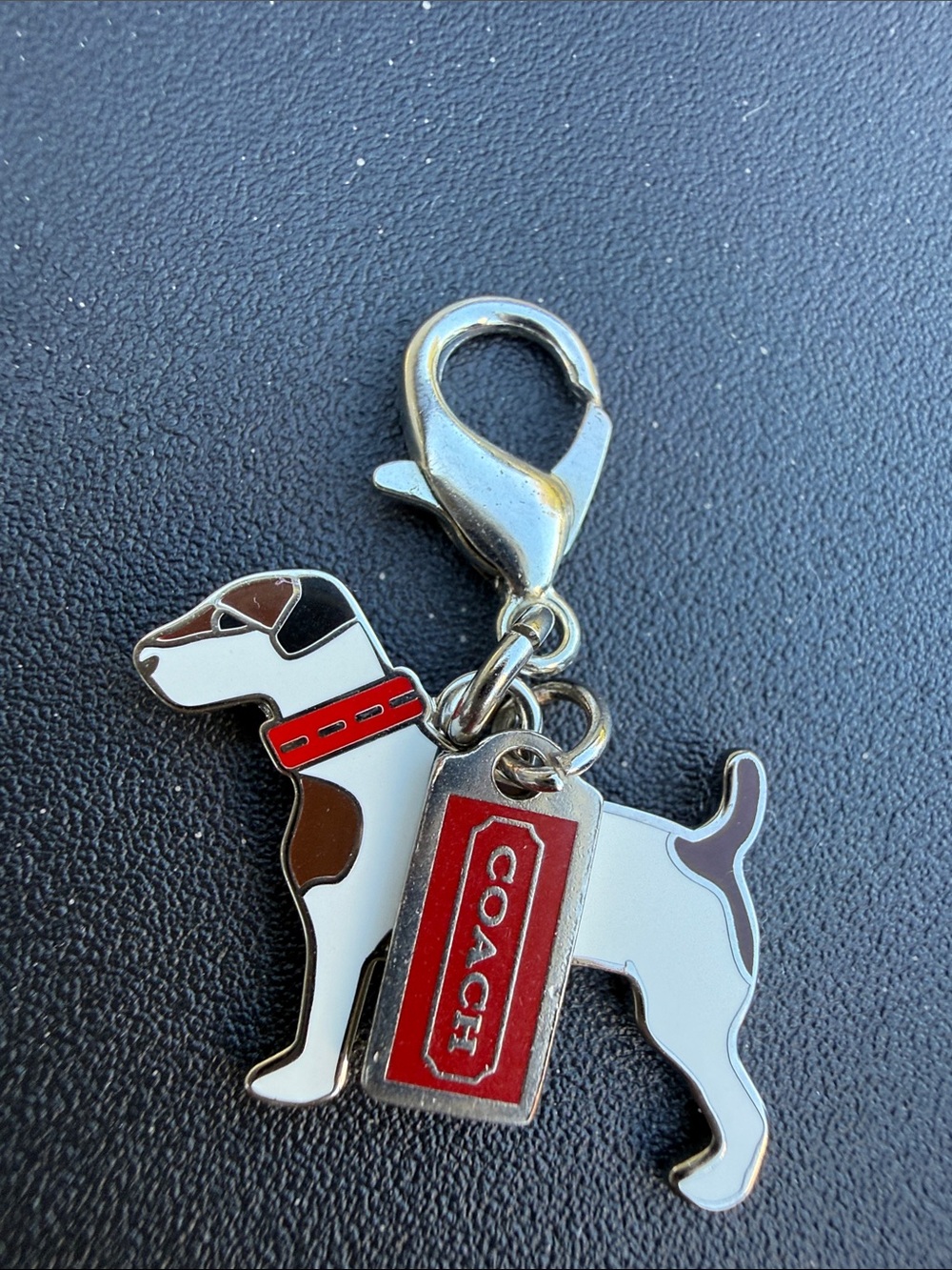 Coach White, Brown & Red Dog Charm